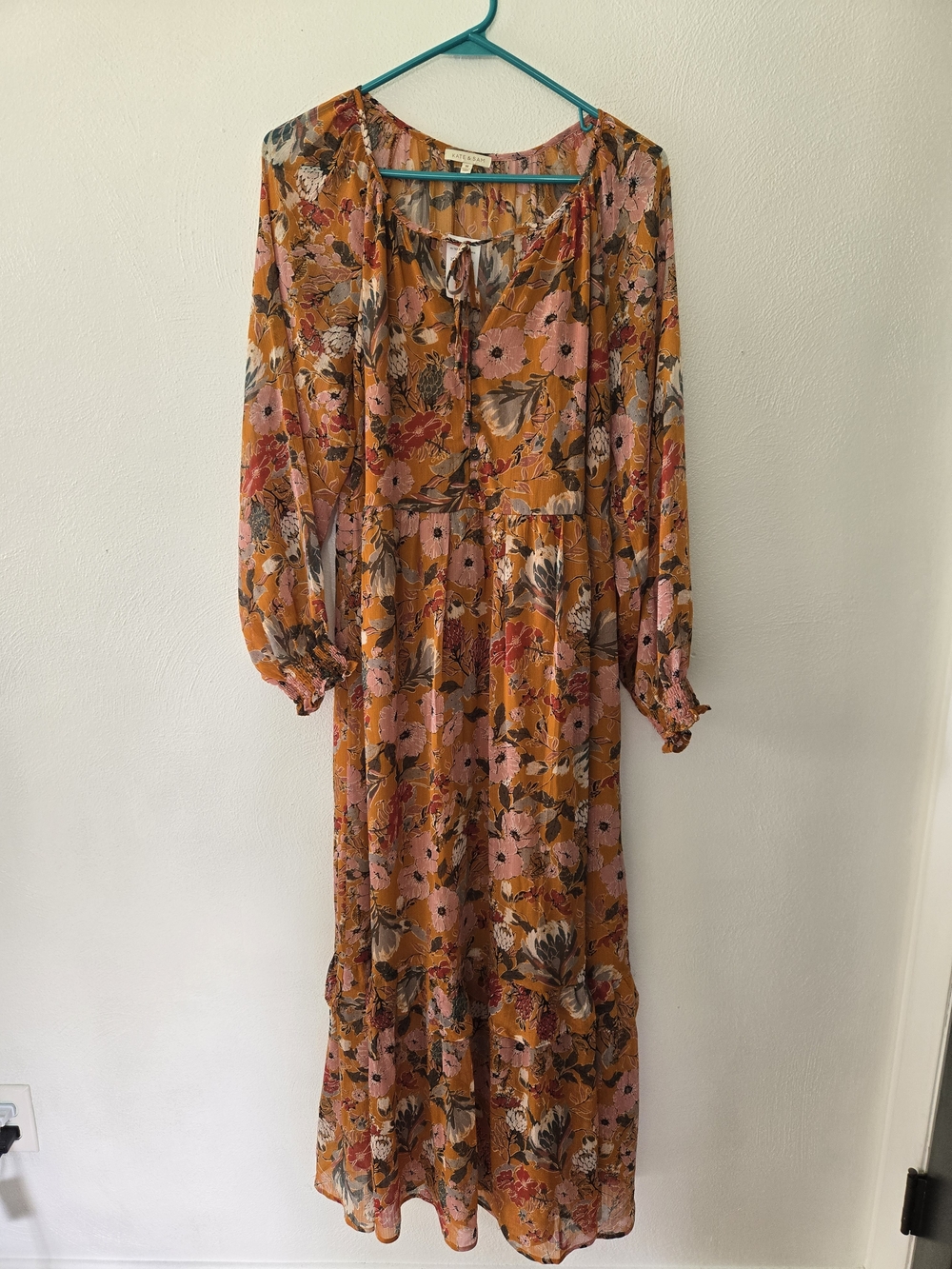 Floral Tie-Neck Maxi Dress